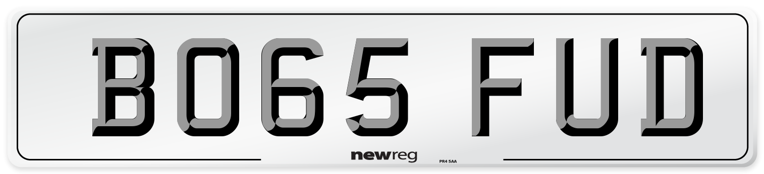 BO65 FUD Number Plate from New Reg